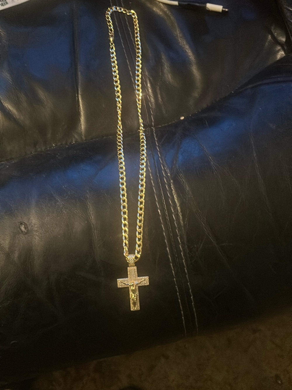 Gold Cross Pendant Necklace for Men